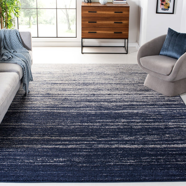 Safavieh Adirondack Exquisite Turkish Area Rug - Soft Striated Design In Light Grey For Modern Sophistication Navy ,Grey 55% Polypropylene, 40% Jute, 5% Polyester Adr113e-68