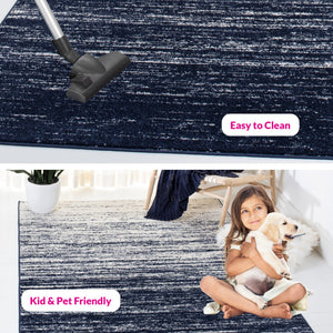 Safavieh Adirondack Runner Area Rug In Elegant Ivory And Silver - Perfect For Hallways And High-traffic Spaces Navy ,Ivory 60% Polypropylene  30% Jute  10% Polyester Adr113n-10r