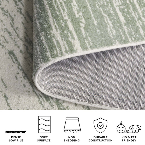 Safavieh Adirondack Tonal Grey Power Loomed Polypropylene Jute Accent Rug for Entryways Green 6'-0" x 8'-0" ADR113X-68