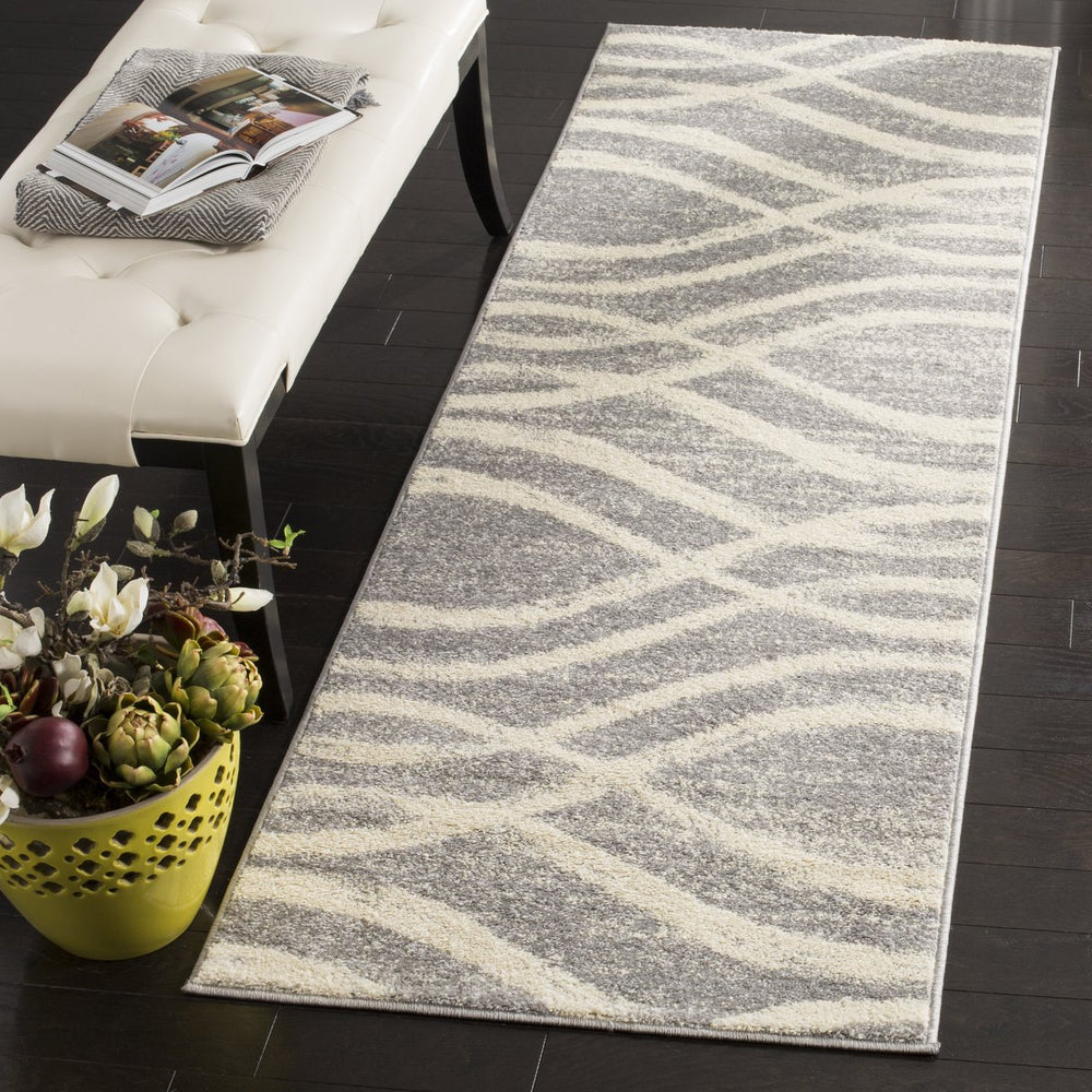 Safavieh Adirondack Oversized Grey Cream Runner Rug — Low-Profile Power-Loomed Design For High-Traffic Areas 2'-6" x 22'-0" ADR125B-222