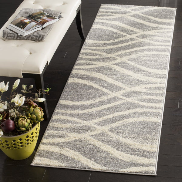 Safavieh Adirondack Oversized Grey Cream Runner Rug — Low-Profile Power-Loomed Design For High-Traffic Areas 2'-6" x 22'-0" ADR125B-222