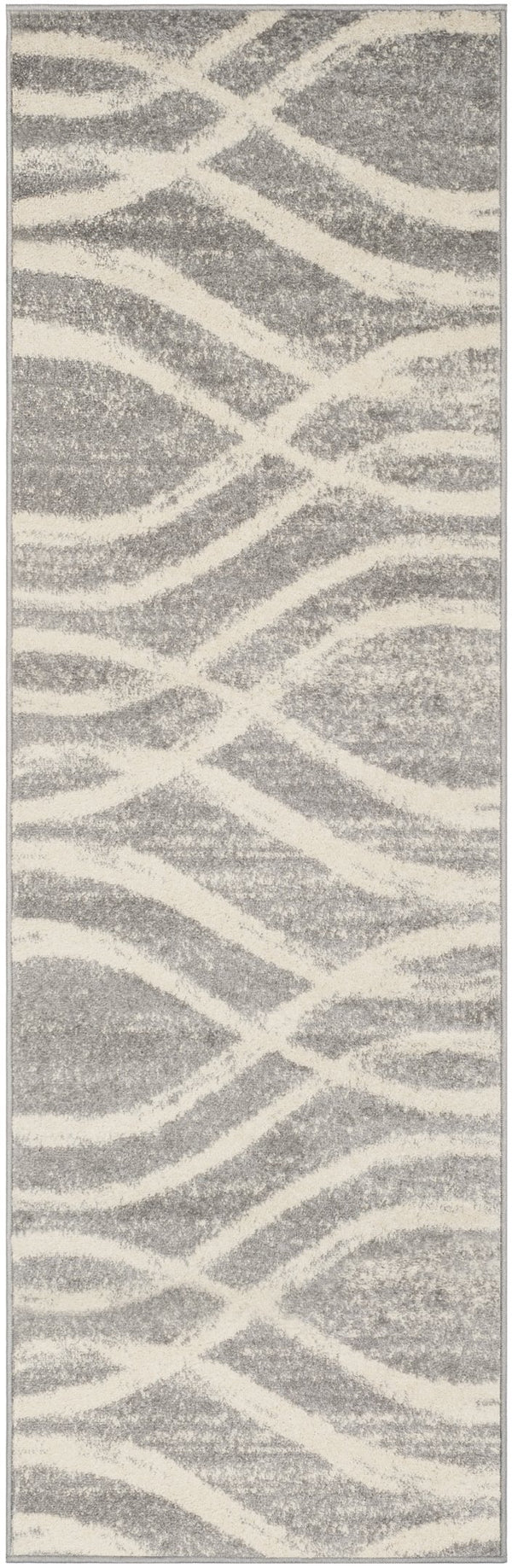 Safavieh Adirondack Oversized Grey Cream Runner Rug — Low-Profile Power-Loomed Design For High-Traffic Areas 2'-6" x 22'-0" ADR125B-222