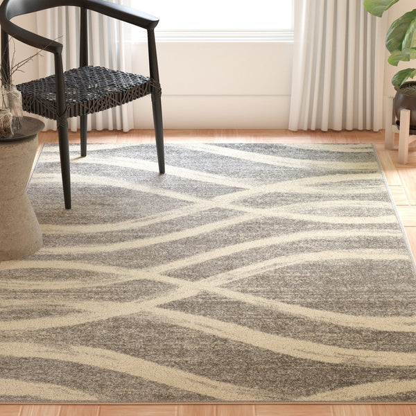 Safavieh Adirondack Oversized Grey Cream Runner Rug — Low-Profile Power-Loomed Design For High-Traffic Areas 2'-6" x 22'-0" ADR125B-222