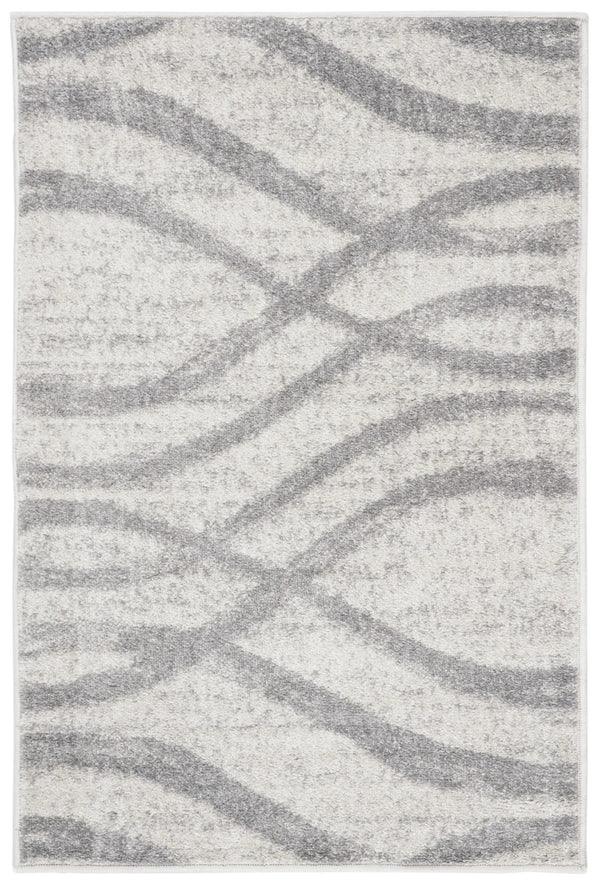 Safavieh Adirondack Contemporary Oval Area Rug In Cream And Grey — Power-Loomed Turkish Abstract, Low Pile 6'-0" x 8'-0" ADR125C-68OV