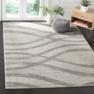 Safavieh Adirondack Contemporary Oval Area Rug In Cream And Grey — Power-Loomed Turkish Abstract, Low Pile 6'-0" x 8'-0" ADR125C-68OV