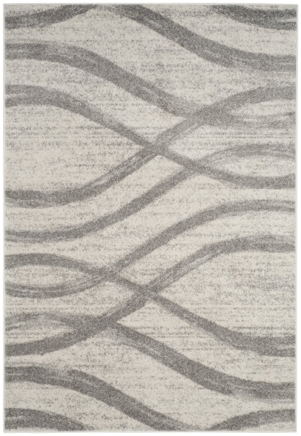 Safavieh Adirondack Contemporary Oval Area Rug In Cream And Grey — Power-Loomed Turkish Abstract, Low Pile 6'-0" x 8'-0" ADR125C-68OV