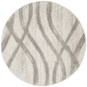 Safavieh Adirondack Round Cream Grey Area Rug — Low-Profile, Durable Power-Loomed Jute Blend For Calm Spaces 3'-0" x 3'-0" ADR125C-3R