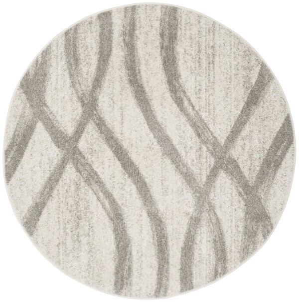 Safavieh Adirondack Round Cream Grey Area Rug — Low-Profile, Durable Power-Loomed Jute Blend For Calm Spaces 3'-0" x 3'-0" ADR125C-3R