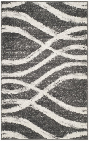 Safavieh Adirondack Charcoal Ivory Abstract Rug — Low 3/8" Pile, Power-Loomed Turkey, Durable Stylish Focal Point 6'-0" x 8'-0" ADR125R-68