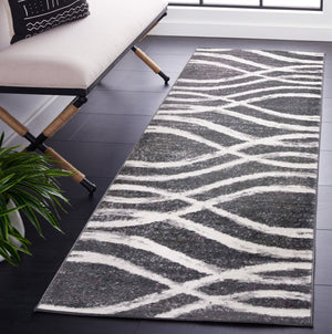 Safavieh Adirondack Charcoal Ivory Abstract Rug — Low 3/8" Pile, Power-Loomed Turkey, Durable Stylish Focal Point 6'-0" x 8'-0" ADR125R-68