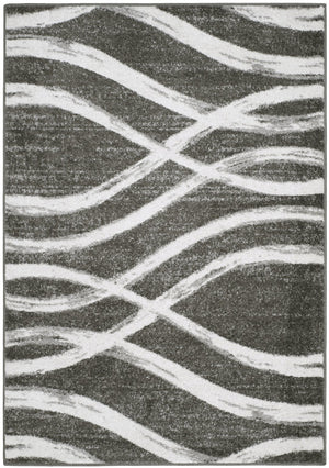 Safavieh Adirondack Charcoal Ivory Abstract Rug — Low 3/8" Pile, Power-Loomed Turkey, Durable Stylish Focal Point 6'-0" x 8'-0" ADR125R-68