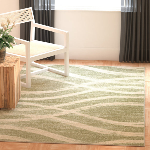 Safavieh Adirondack Sage And Cream Oval Rug — Power-Loomed Turkish Construction, Low-Profile Durable Texture 6'-0" x 8'-0" ADR125X-68OV
