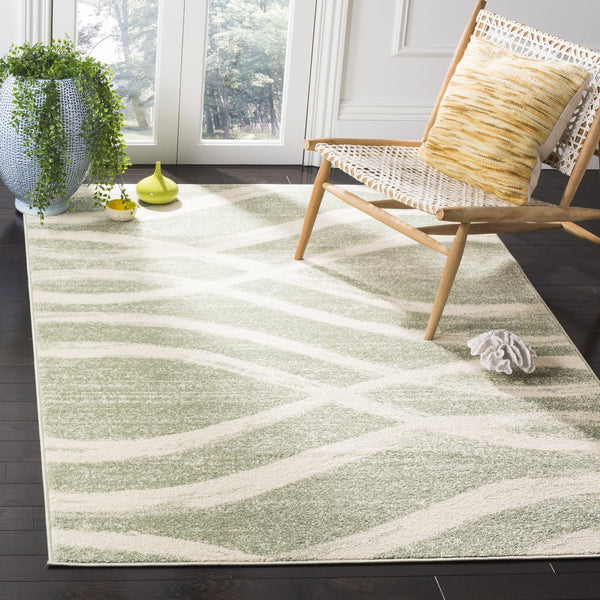 Safavieh Adirondack Sage And Cream Oval Rug — Power-Loomed Turkish Construction, Low-Profile Durable Texture 6'-0" x 8'-0" ADR125X-68OV