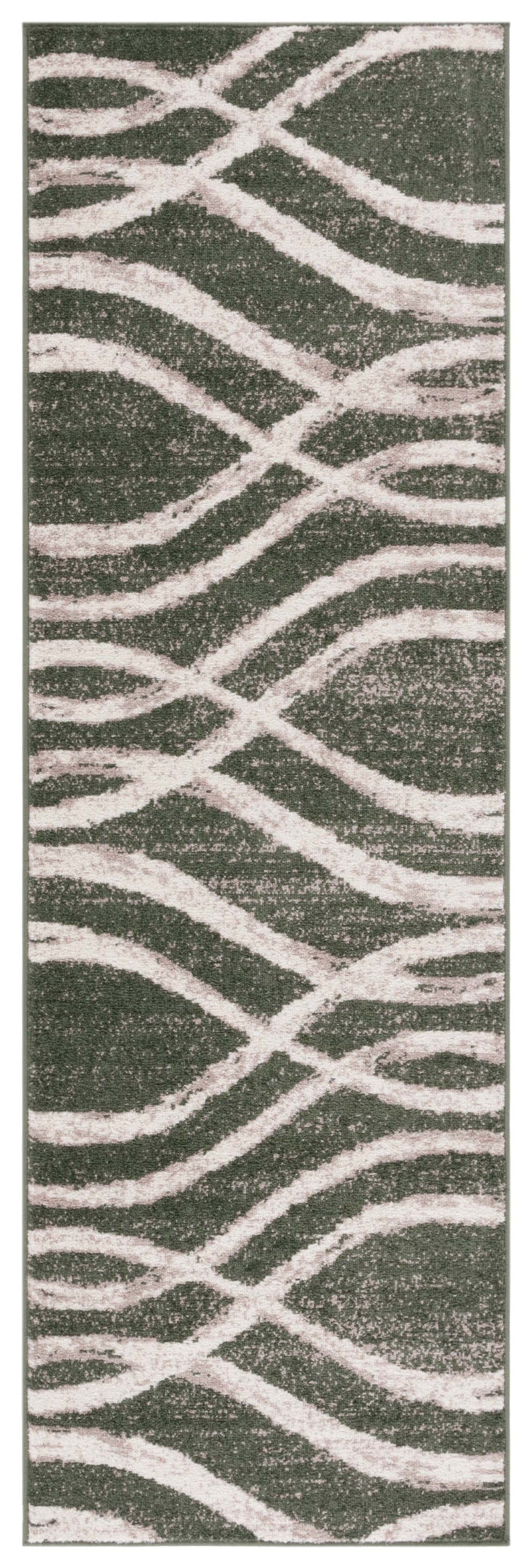 Safavieh Adirondack Contemporary Square Rug In Dark Green & Ivory — Low-Profile Power-Loomed Durability For Modern Spaces 8'-0" x 8'-0" ADR125Y-8SQ