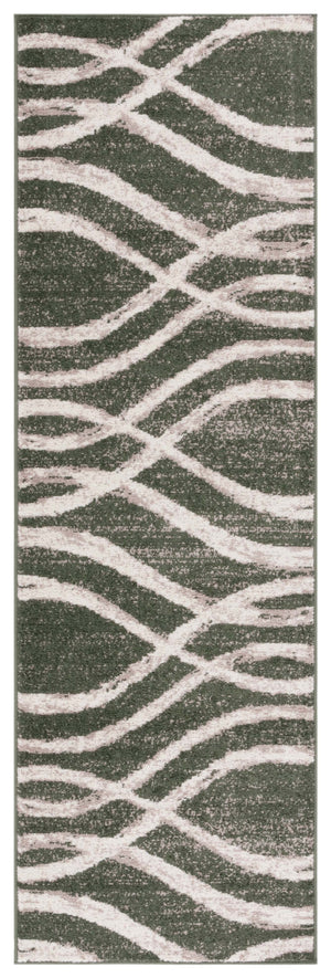 Safavieh Adirondack Contemporary Square Rug In Dark Green & Ivory — Low-Profile Power-Loomed Durability For Modern Spaces 8'-0" x 8'-0" ADR125Y-8SQ