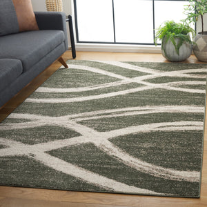 Safavieh Adorindack 125 Power Loomed Transitional Rug Dark Green / Ivory 5'-1" x 7'-6"