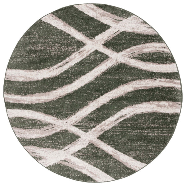 Safavieh Adorindack 125 Power Loomed Transitional Rug Dark Green / Ivory 6' x 6' Round