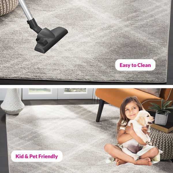 Safavieh Adirondack 10' X 14' Contemporary Area Rug In Light Grey & Ivory - Modern Geometric Design, Oeko-tex Certified Light Grey ,Ivory 55% Polypropylene,40% Jute,5% Polyester Adr129b-10