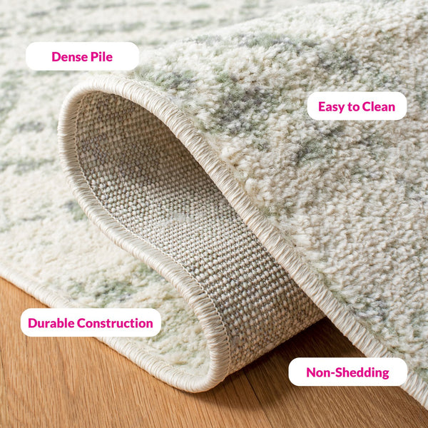 Safavieh Adricondack 10' X 14' Ivory Green Area Rug - Luxurious Power Loomed Design For Any Decor Style Ivory ,Green 55% Polypropylene,40% Jute,5% Polyester Adr131x-10