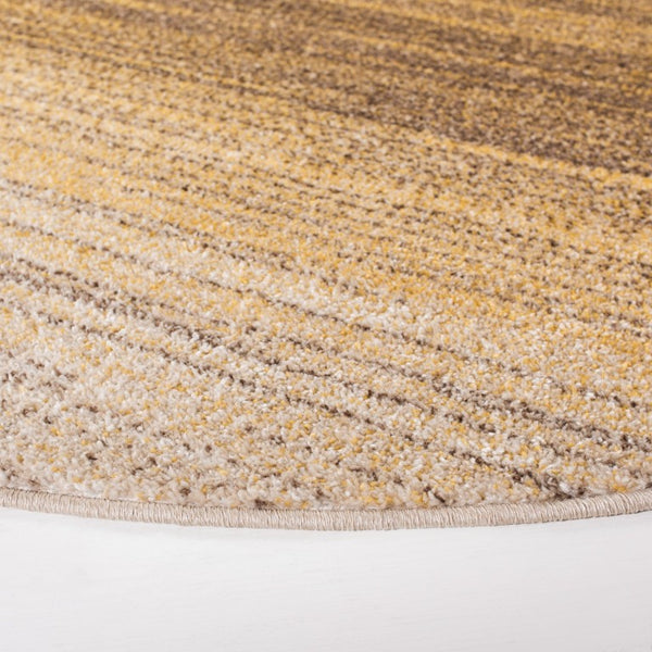 Safavieh Adirondack Sunburst Striped Round Area Rug in Gold Ivory Low Pile Polypropylene Jute 4'-0" x 4'-0" Round ADR142D-4R