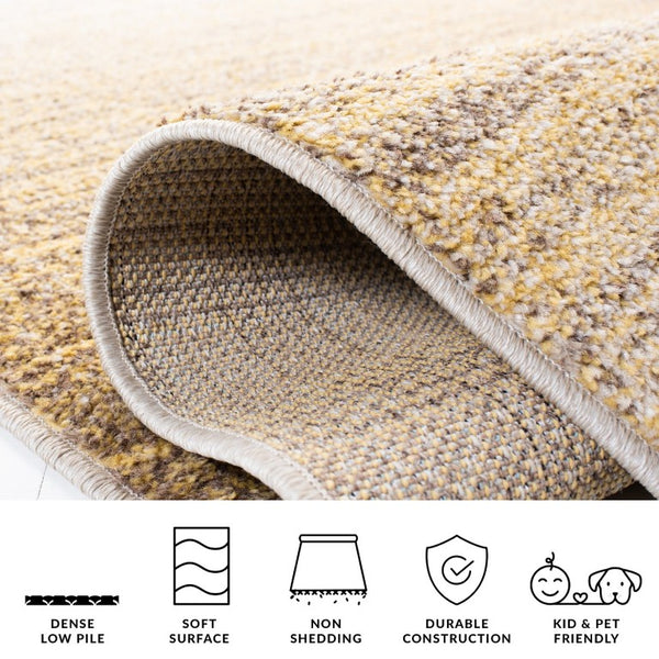 Safavieh Adirondack Sunburst Striped Round Area Rug in Gold Ivory Low Pile Polypropylene Jute 4'-0" x 4'-0" Square ADR142D-4SQ