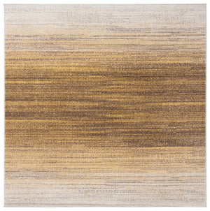 Safavieh Adirondack Sunburst Striped Round Area Rug in Gold Ivory Low Pile Polypropylene Jute 4'-0" x 4'-0" Square ADR142D-4SQ
