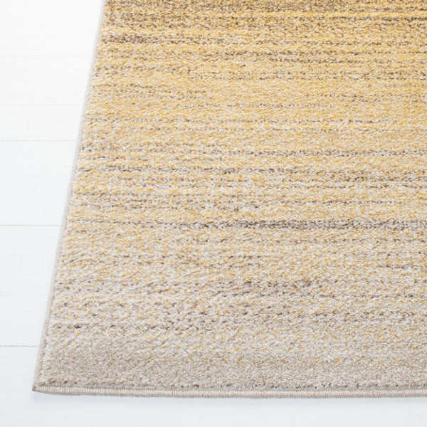 Safavieh Adirondack Sunburst Striped Round Area Rug in Gold Ivory Low Pile Polypropylene Jute 4'-0" x 4'-0" Square ADR142D-4SQ