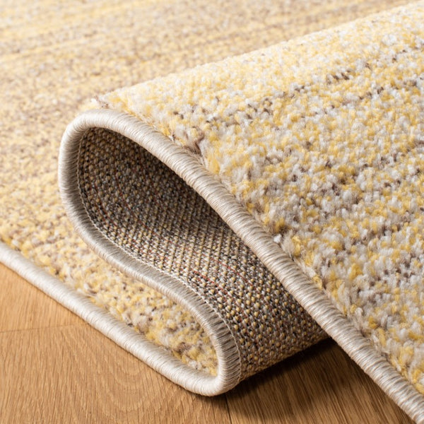 Safavieh Adirondack Sunburst Striped Round Area Rug in Gold Ivory Low Pile Polypropylene Jute 4'-0" x 4'-0" Square ADR142D-4SQ