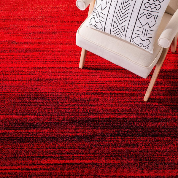 Safavieh Adirondack Geometric Runner Rug Bold Red Black Low Pile Hallway Entryway Accent 2'-6" x 10'-0" ADR142Q-210