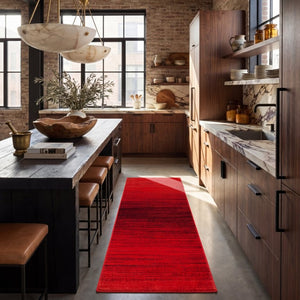 Safavieh Adirondack Geometric Runner Rug Bold Red Black Low Pile Hallway Entryway Accent 2'-6" x 10'-0" ADR142Q-210