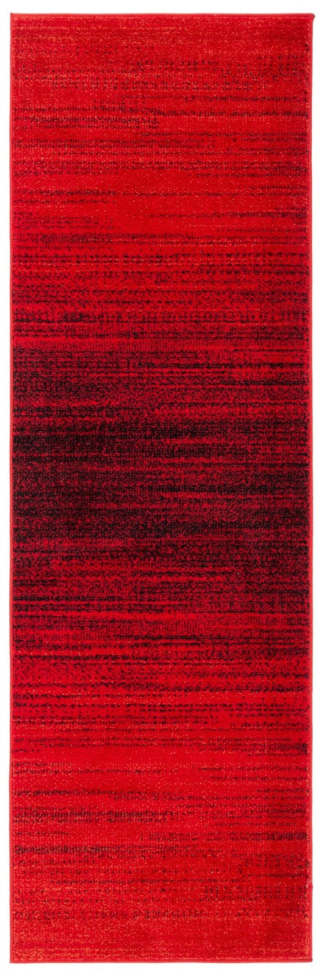 Safavieh Adirondack Geometric Runner Rug Bold Red Black Low Pile Hallway Entryway Accent 2'-6" x 10'-0" ADR142Q-210