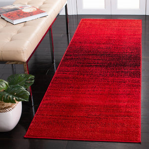 Safavieh Adirondack Geometric Runner Rug Bold Red Black Low Pile Hallway Entryway Accent 2'-6" x 12'-0" ADR142Q-212