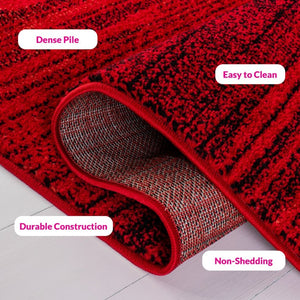 Safavieh Adirondack Geometric Runner Rug Bold Red Black Low Pile Hallway Entryway Accent 2'-6" x 6'-0" ADR142Q-26