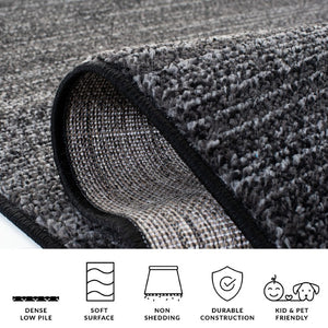Safavieh Adirondack Turkish Power-Loomed Round Rug Polypropylene Jute Blend Soft Neutral Tone Black 2'-6" x 16'-0" ADR183F-216