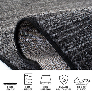 Safavieh Adirondack Luxurious Area Rug - Elegant Dark & Light Grey Design, Durable And Easy To Clean, Oeko-tex Certified Black ,Grey 55% Polypropylene, 40% Jute, 5% Polyester Adr183f-1115