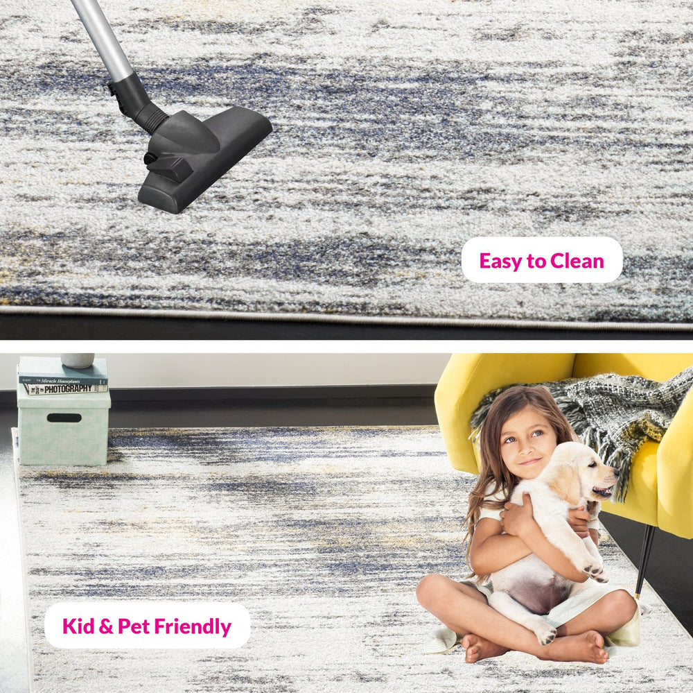 Safavieh Adirondack Modern Area Rug - Striking Abstract Design, Durable Comfort, Oeko-tex Certified, Perfect For Home Light Grey ,Black 60% Polypropylene  30% Jute  10% Polyester Adr201f-10