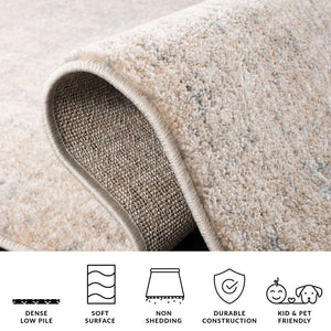 Safavieh Adirondack Modern Creme & Gold Area Rug - Elegant Plush Design For Chic Living Spaces And Durability Beige ,Slate 55% Polypropylene, 40% Jute, 5% Polyester Adr207b-7r