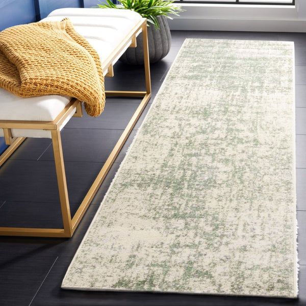 Safavieh Adirondack Solid Sage Ivory Runner Rug Power Loomed Polypropylene Jute Hallway ADR207W-216