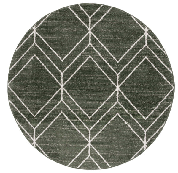 Safavieh Adirondack 241 Power Loomed Transitional Rug Dark Green / Ivory 6' x 6' Round