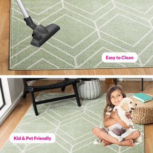 Safavieh Adirondack Area Rug - Elegant Turkish Design For Modern Homes, Durable & Stylish Floor Accent Piece Sage ,Ivory 60% Polypropylene  30% Jute  10% Polyester Adr241y-220