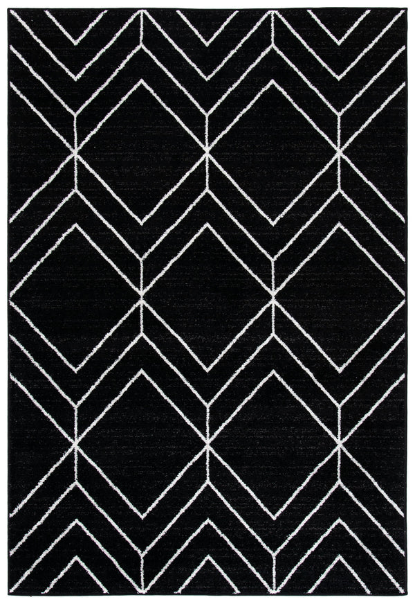 Safavieh Adirondack Modern Black & Ivory 6X8 Rug — Low-Profile 3/8" Durable Power-Loomed Turkish Area Rug ADR241Z-68