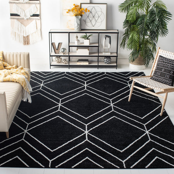 Safavieh Adirondack Modern Black & Ivory 6X8 Rug — Low-Profile 3/8" Durable Power-Loomed Turkish Area Rug ADR241Z-68