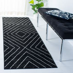 Safavieh Adirondack Bold Black & Light Grey Geometric Area Rug — Durable Jute Blend, Low-Profile Plush, Modern Focal Point 8'-0" x 8'-0" ADR251F-8SQ