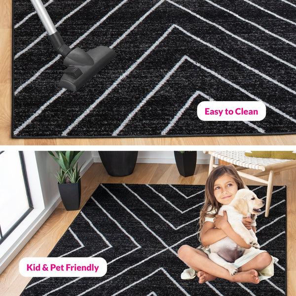 Safavieh Adirondack Transitional Area Rug - Elegant Geometric Design, Durable & Soft For Any Space Black ,Light Grey 60% Polypropylene  30% Jute  10% Polyester Adr251f-210