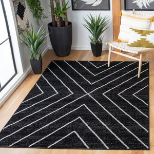Safavieh Adirondack Bold Black & Light Grey Geometric Area Rug — Durable Jute Blend, Low-Profile Plush, Modern Focal Point 8'-0" x 8'-0" ADR251F-8SQ