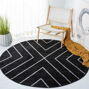 Safavieh Adirondack Modern Chevron Area Rug Black & Light Grey — Durable Low-Profile Power-Loomed Design, Made In Turkey 6'-0" x 9'-0" ADR251F-6