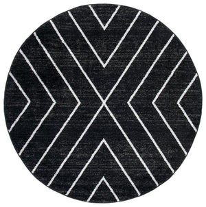 Safavieh Adirondack Bold Black & Light Grey Geometric Area Rug — Durable Jute Blend, Low-Profile Plush, Modern Focal Point 8'-0" x 8'-0" ADR251F-8SQ