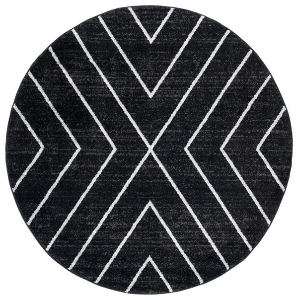 Safavieh Adirondack Bold Black & Light Grey Geometric Area Rug — Durable Jute Blend, Low-Profile Plush, Modern Focal Point 8'-0" x 8'-0" ADR251F-8SQ