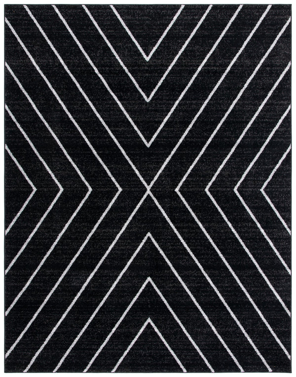 Safavieh Adirondack Modern Chevron Area Rug Black & Light Grey — Durable Low-Profile Power-Loomed Design, Made In Turkey 6'-0" x 9'-0" ADR251F-6