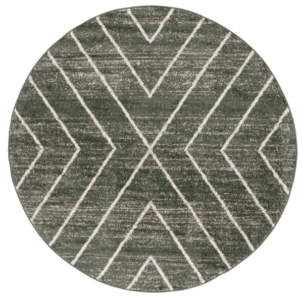 Safavieh Adirondack 251 Power Loomed Transitional Rug Dark Green / Ivory 6' x 6' Round